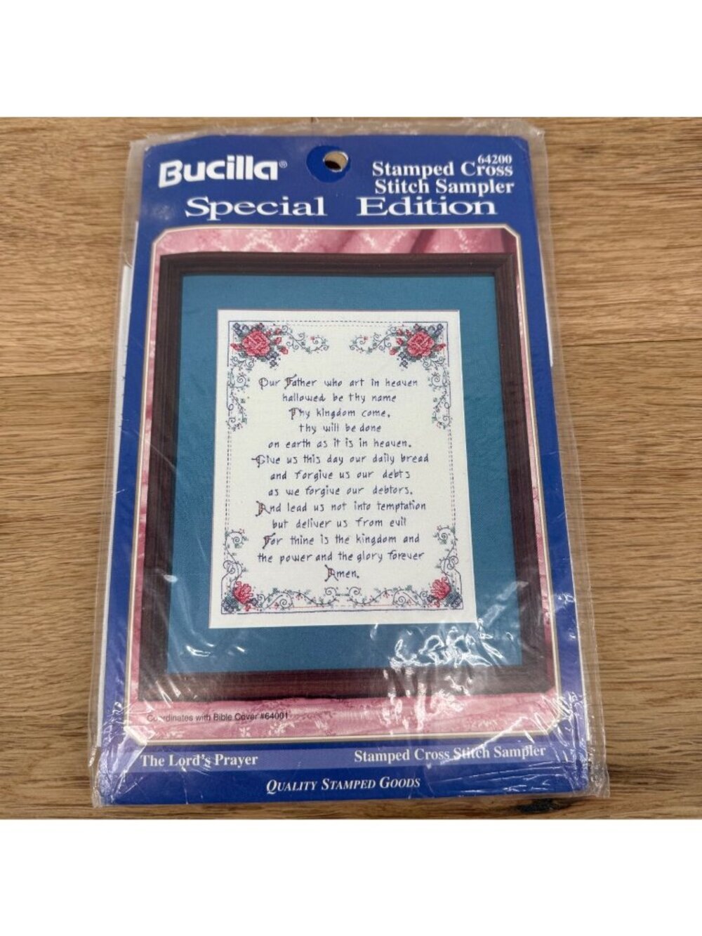 Bucilla VTG The Lords Prayer Stamped Cross Stitch Sampler Kit 64200 Special Ed